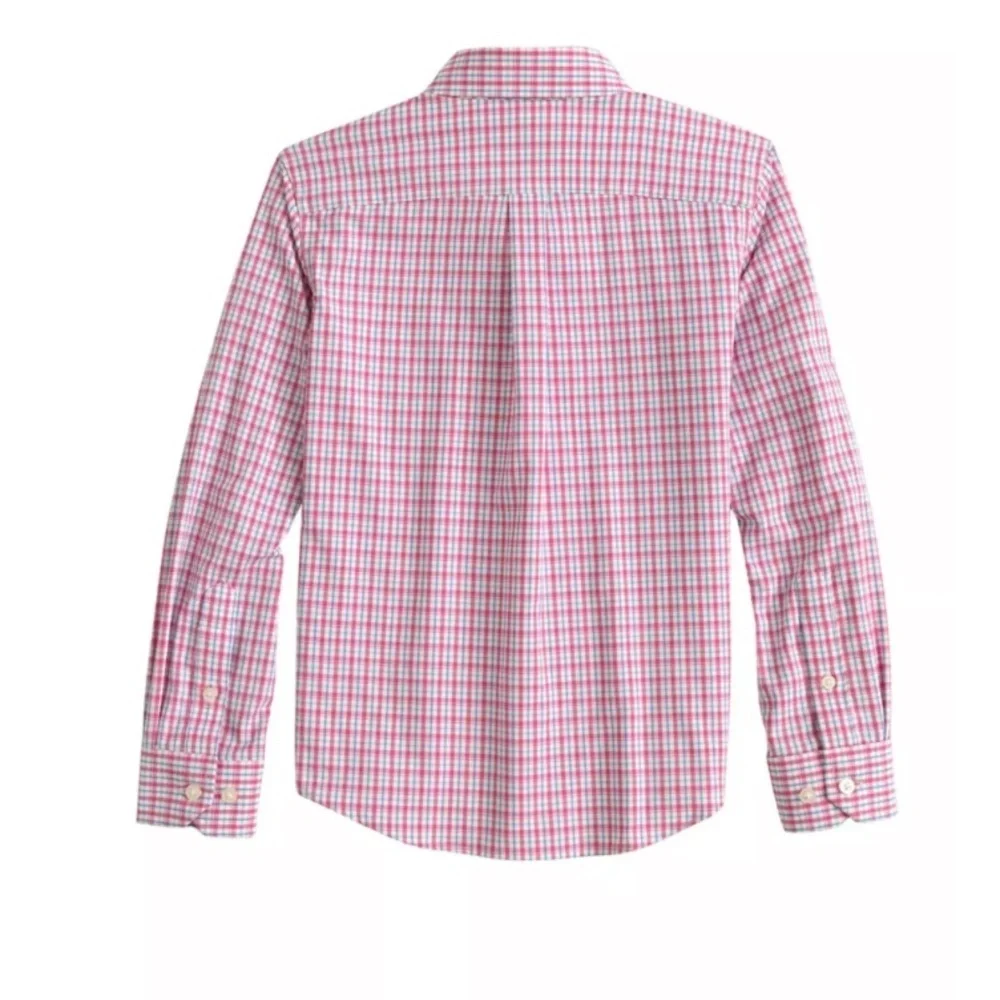 Ralph Lauren Boys Plaid Button Down Shirt in Blue and Pink Boys Broad Creek